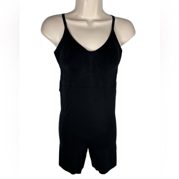 SPANX Black Oncore Tummy Control Mid-Thigh Compression Bodysuit Shapewear - Picture 2 of 11